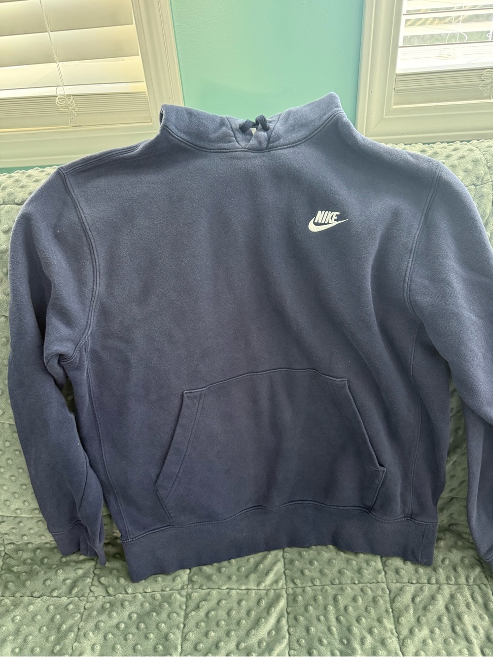 Nike Navy Blue Pullover Sweatshirt with White Swoosh